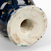 A Colonial Australian pottery urn with mottled blue and brown glaze and applied green floral decoration, 19th century, ​​​​​​​33cm high - 4
