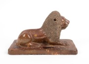 CORNWELL'S POTTERY pair of workman's lion doorstops with salt glaze, 19th century, 15.5cm high, 15cm long - 2