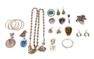 COSTUME JEWELLERY: &nbsp;Eastern silver and costume jewellery. (18)