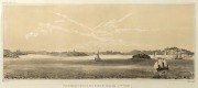 Romuald George MESNARD; Thierry Brothers & Leon Jean Baptiste SABATIER (lithoghraphers), Vue de Sydney et de l'entree de la Riviere de Paramatta (panorama in two sections), tinted lithographs, each appox. 17 x 42cm; framed together, 41 x 114cm. - 2