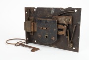 PENTRIDGE PRISON original cell door lock with key, circa 1852, working order, 25.5 x 18cm - 2