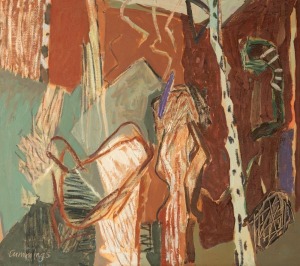 ELISABETH CUMMINGS (1934 - ) Terracotta Bush, oil on canvas, signed lower left "Cummings", signed and titled verso, 75 x 84cm, 77 x  86cm overall