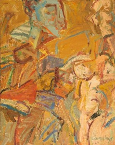 ELISABETH CUMMINGS (1934 - ) Untitled abstract, oil on board, signed lower right "Cummings", 61 x 48cm, 63 x  50cm overall