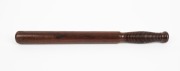 An antique Australian hardwood truncheon with ring turned hand grip, 19th century, ​​​​​​​38cm long - 2