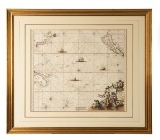 FREDERICK de WIT (1629 - 1706), "Magnum Mare del Zur cum Insula California", copper engraving, with hand-colouring, 50 x 60cm; framed 77 x 89cm overall. From: Orbis Maritimus ofte Zee Atlas. Amsterdam, c. 1680. - 2