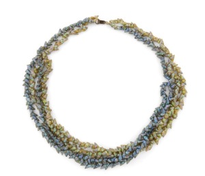 A triple strand Tasmanian mariner shell bead necklace, ​​​​​​​62cm long