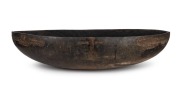 An impressive Massim canoe shaped bowl, carved wood with remains of piped clay, East Papua New Guinea, ​​​​​​​112.5cm wide - 2