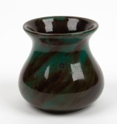 CRUFFEL&nbsp;green and brown glazed porcelain&nbsp;vase, 9.5cm high - 2