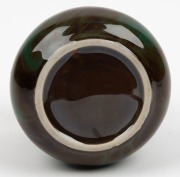 CRUFFEL&nbsp;green and brown glazed porcelain&nbsp;vase, 9.5cm high - 3