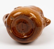 BENDIGO POTTERY brown glazed face jug, circular factory mark "Bendigo Pottery", ​​​​​​​14cm high - 4