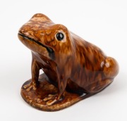 BENDIGO pottery brown glazed frog, 15cm high - 2