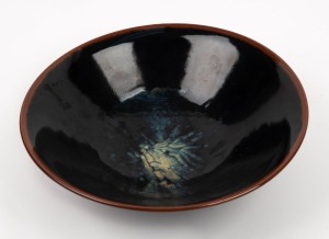 GREG DALY studio pottery bowl, signed "Daly", ​​​​​​​9cm high, 30cm diameter