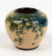 P.P.P. (PREMIER POTTERY PRESTON) vase with green sponge ware decoration, circular mark to base, 8.5cm high - 2