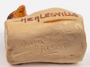 MERRIC BOYD (attributed) "Souvenir of&nbsp;Healesville" pottery kookaburra cigarette holder, incised "Hand Made", ​​​​​​​6cm high, 6cm wide - 4