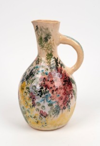 ARTHUR MERRIC BOYD, JOHN PERCEVAL, & NEIL DOUGLAS Pottery jug adorned with wildflowers, incised "A. M. B. Australia, Perceval + Douglas", ​​​​​​​25.5cm high