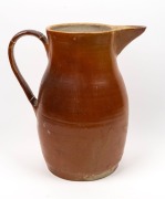 LANE brown glazed stoneware jug of impressive proportions, impressed "Lane, Burwood, VIC.", ​​​​​​​36cm high, 33cm wide - 3