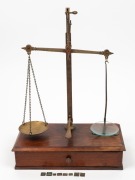 R. DERRICK CHEMIST of Naracoorte, South Australia, antique apothecary scales, 20th century, ​​​​​​​37cm high