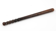 An antique turned timber truncheon, 19th century, ​​​​​​​45cm long