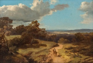 WILLIAM FORD (1823 - 1884), (the road home), oil on board,  signed lower right "W. Ford", 18.5 x 27cm, 28 x 37cm