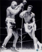 MUHAMMAD ALI, signed photograph from the Muhammad Ali vs Doug Jones fight, March 13th 1963, size 40x51cm. With 'Online Authentics' No.OA-8090287.