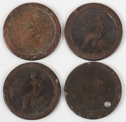 PROCLAMATION CARTWHEEL PENNIES group of four (one example holed).