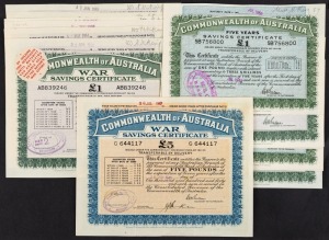 WAR SAVINGS CERTIFICATES group of £1 and £5 examples from the mid 20th century, (14 items)