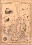 Ten assorted antique mounted maps. Mostly Australian, some with lithograph vignettes, 19th century, the largest 49 x 39cm overall