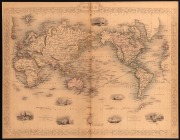 Ten assorted antique mounted maps. Mostly Australian, some with lithograph vignettes, 19th century, the largest 49 x 39cm overall - 4