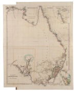 JOHN ARROWSMITH (1790 - 1873), "Eastern Portion of AUSTRALIA", engraved map with contemporary outline colouring, inset maps of Tasmania and the Torres Straits, 69 x 55cm sheet size.