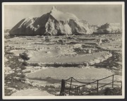 THE B.A.N.Z. ANTARCTIC EXPEDITION: Official original photograph by Captain Frank Hurley: Image A41 - Title: In an Antarctic Fairyland with official "MAWSON ANTARCTIC EXPEDITION" handstamp and release date "MONDAY APR. 28, 1930" verso, together with the of