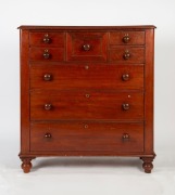 An antique Australian cedar chest of seven drawers with kauri pine secondary timbers, 19th century, 122cm high, 111cm wide, 45cm deep