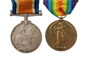 PAIR TO AN AUSTRALIAN: 1914-18 British War Medal and 1919 Victory Medal, both named to 2600 PTE. R. CAIRNS. 28 - BN. A.I.F. (2 medals). Robert CAIRNS was with the 5th Australian Machine Gun Battalion.