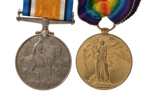 PAIR TO AN AUSTRALIAN: 1914-18 British War Medal and 1919 Victory Medal, both named to 7346 PTE. A.F. TIGHE. 23 - BN. A.I.F. (2 medals). Alfred Ferdinand TIGHE was with the 23rd Australian Infantry Battalion.