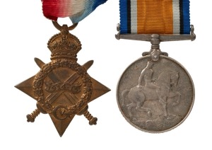 PAIR TO AN AUSTRALIAN: 1914-18 British War Medal and 1914-15 Star, both named to 2349 PTE. W.P. DUNN. 26 - BN. A.I.F. (2 medals). William Patrick DUNN from Fitzroy in Victoria, a Private with the 12th Australian Infantry Battalion, was killed in action i