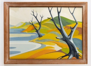 MARNA FITCHETT (Australian), Hume Reservoir, Bethanga, gouache, signed lower right "Marna Fitchett" and titled verso, 48 x 68cm, 58 x 78cm overall