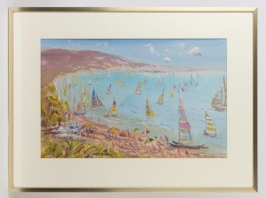 IAN PURVIS (1916 - 2003), (yachting scene), watercolour and gouache, signed lower left "Ian Purvis, '86", 35 x 54cm, 54 x 72cm overall