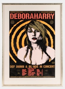 "DEBORAHARRY - DEF, DUMB & BLONDE IN CONCERT, MARCH, 1990" colour lithograph tour poster with dates in Australia and New Zealand, 68 x 47cm, 85 x 62cm overall