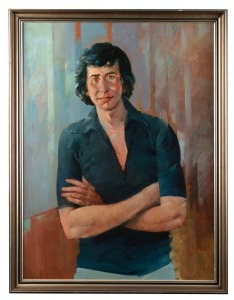 CHARLES BILLICH (1934 - ), portrait of a young man, oil on canvas, signed lower right "Charles Billich", 100 x 74cm, 111 x 85cm overall