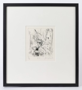 GARRY SHEAD (b.1942), E.M. (Ern Malley), etching, 2006, editioned 54/60, titled "E.M." and signed by the artist in the lower margin, 13.5 x 12.5cm, framed 40.5 x 36.5cm overall.