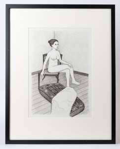 CECIL JOHN BRACK (1920 - 1999), A seated nude with her hair in a bun, lithograph, 41 x 29cm; framed 70 x 55cm overall. Printed in an edition of 200 (unsigned & unnumbered, as issued); intended for the publication "John Brack nudes. Fifteen original lithog