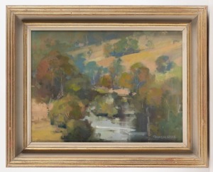 MAXWELL WILKS (1944 - ), Yarra River, Warrandyte, oil on canvas, signed lower right "Maxwell Wilks", ​​​​​​​31 x 41cm, 42 x 53cm overall