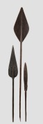 Three tribal paddles, carved wood, Papua New Guinea origin, ​​​​​​​the largest 191cm high