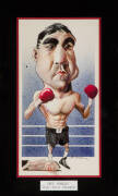 SIMON SCHNEIDER (Herald Sun cartoonist): set of four original caricatures - Tony Mundine, Lionel Rose, Johnny Famechon & Jeff Fenech, each signed by the artist, window mounted, framed & glazed, each about 36x52cm. (4 items).