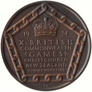 1974 COMMONWEALTH GAMES IN CHRISTCHURCH, Participation Medal, 63mm diameter. Fine condition.