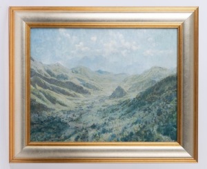 ALFRED COOK (1907-1970), (untitled New Zealand mountain scene landscape), oil on board, signed lower left "Alfred H. Cook", 35 x 44cm, 48 x 58cm overall