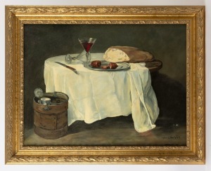 Three assorted still life oil paintings including DUDLEY DREW, ​​​​​​​the largest 56 x 72cm overall