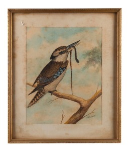 E. P. SMITH, I.) Kookaburra, II.) Budgerigar watercolours, both signed "E. P. Smith" at lower right, 23 x 18cm, 32 x 27cm overall