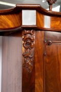 GEORGE THWAITES of Melbourne (attributed), impressive Australian blackwood sideboard credenza with full cedar secondary timbers, beautifully crafted with serpentine front, unusual turned and carved inverted tulip supports and fine detailed finish, circa 1 - 4