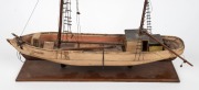 An antique scratch built model boat, 19th/20th century, ​​​​​​​57cm high, 57cm long - 2