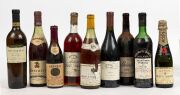 9 assorted bottles of wine and champagne